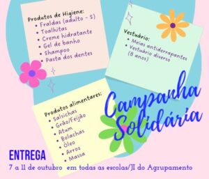 Read more about the article Campanha solidária | Aluna do 1º ciclo